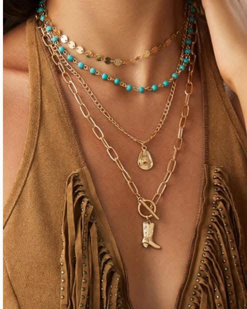 Gold Western Necklace Set