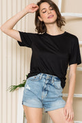 Super Soft Basic Solid Short Sleeve Top