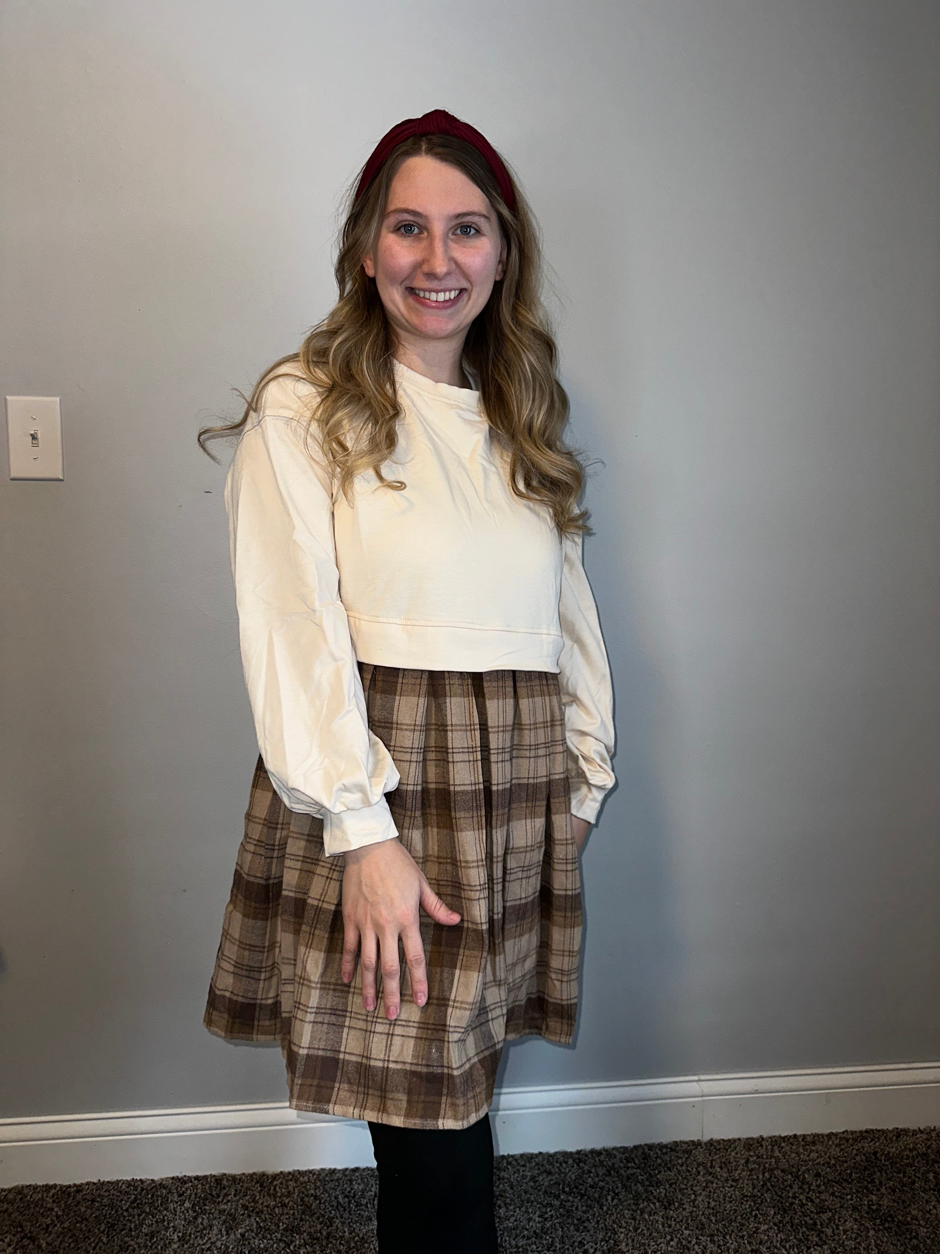 Plaid Sweatshirt Dress