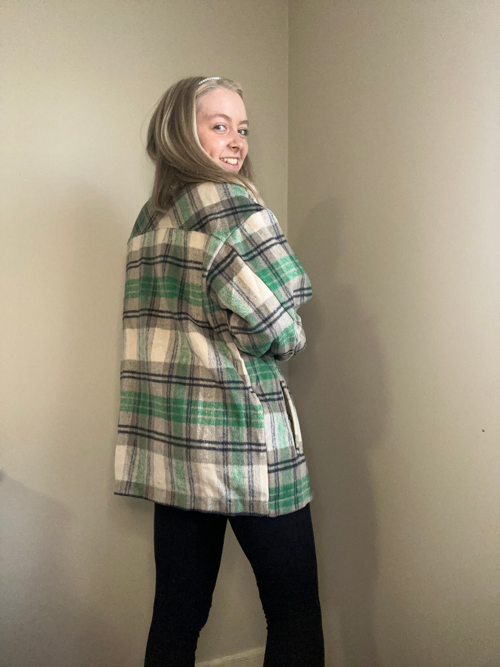 Mocha/Green Plaid Shacket