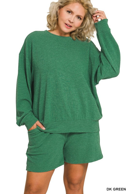 Plus Pullover & Shorts 2 pc set