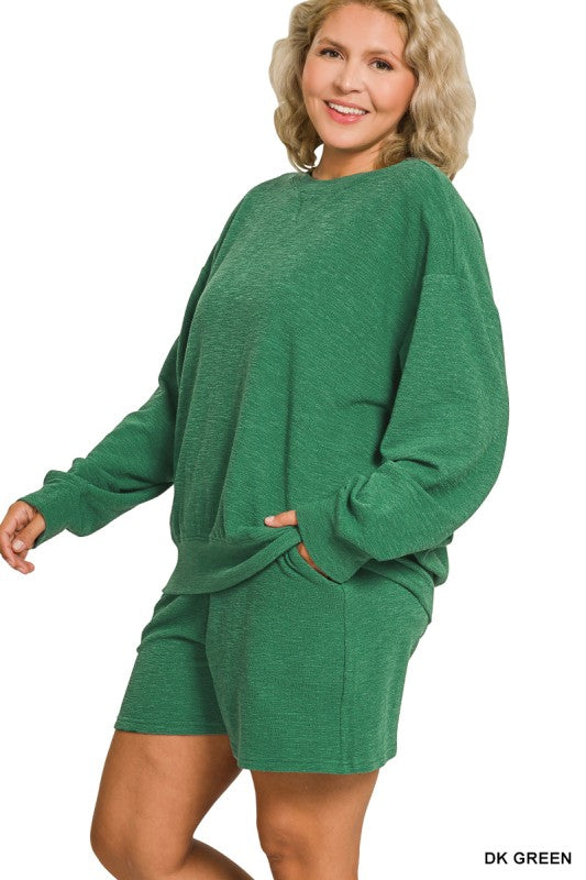 Plus Pullover & Shorts 2 pc set