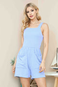 Light Blue Ribbed Romper